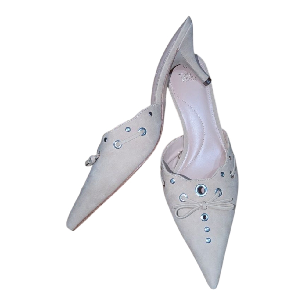 Time and Tru White Mules with Silver Accents - Picture 4 of 6